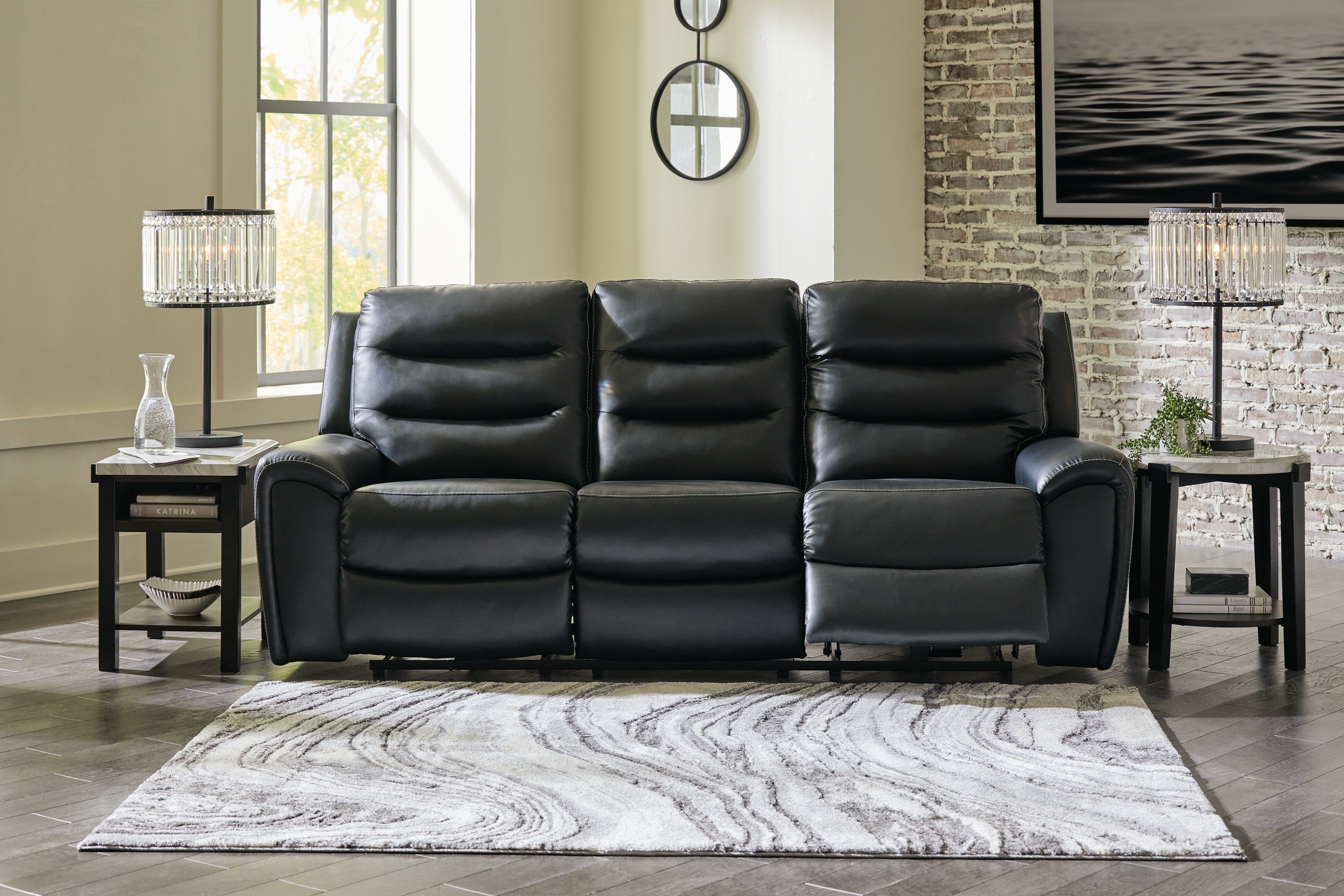 Best Furniture Outlet - Ashley Furniture - Warlin Living Room - PWR Recliner/ADJ Headrest / Black - 6110513
