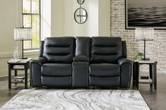 Best Furniture Outlet - Ashley Furniture - Warlin Living Room - PWR REC Loveseat/CON/ADJ HDRST / Black - 6110518