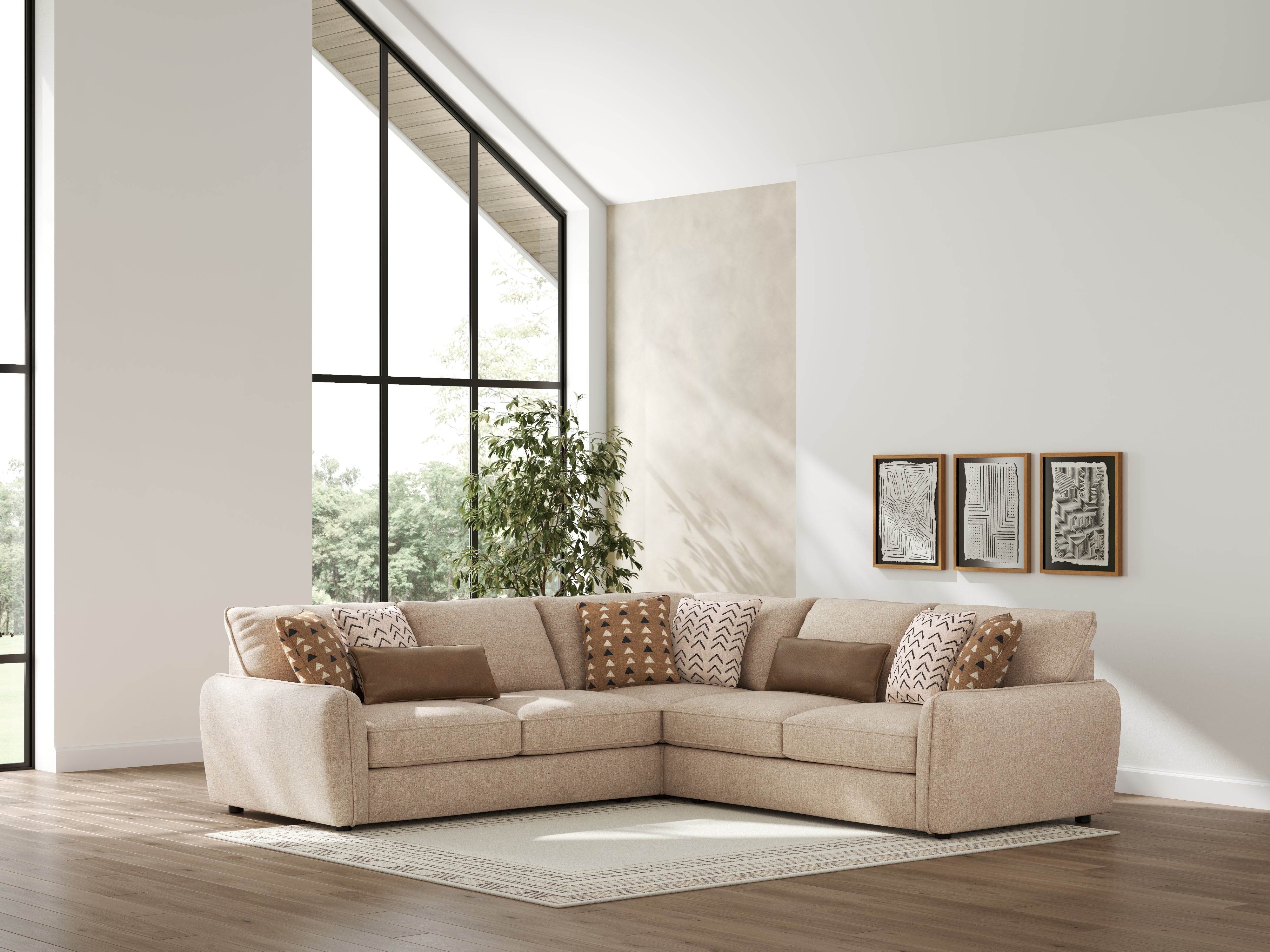 Best Furniture Outlet - Ashley Furniture - Seyler Sectional - LAF 3-Piece Sectional / Sand - 61405S1