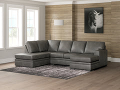 Best Furniture Outlet - Ashley Furniture - Lofton-Pike Sectional - RAF 2-Piece Sectional with Chaise / Shadow - PC61610S2