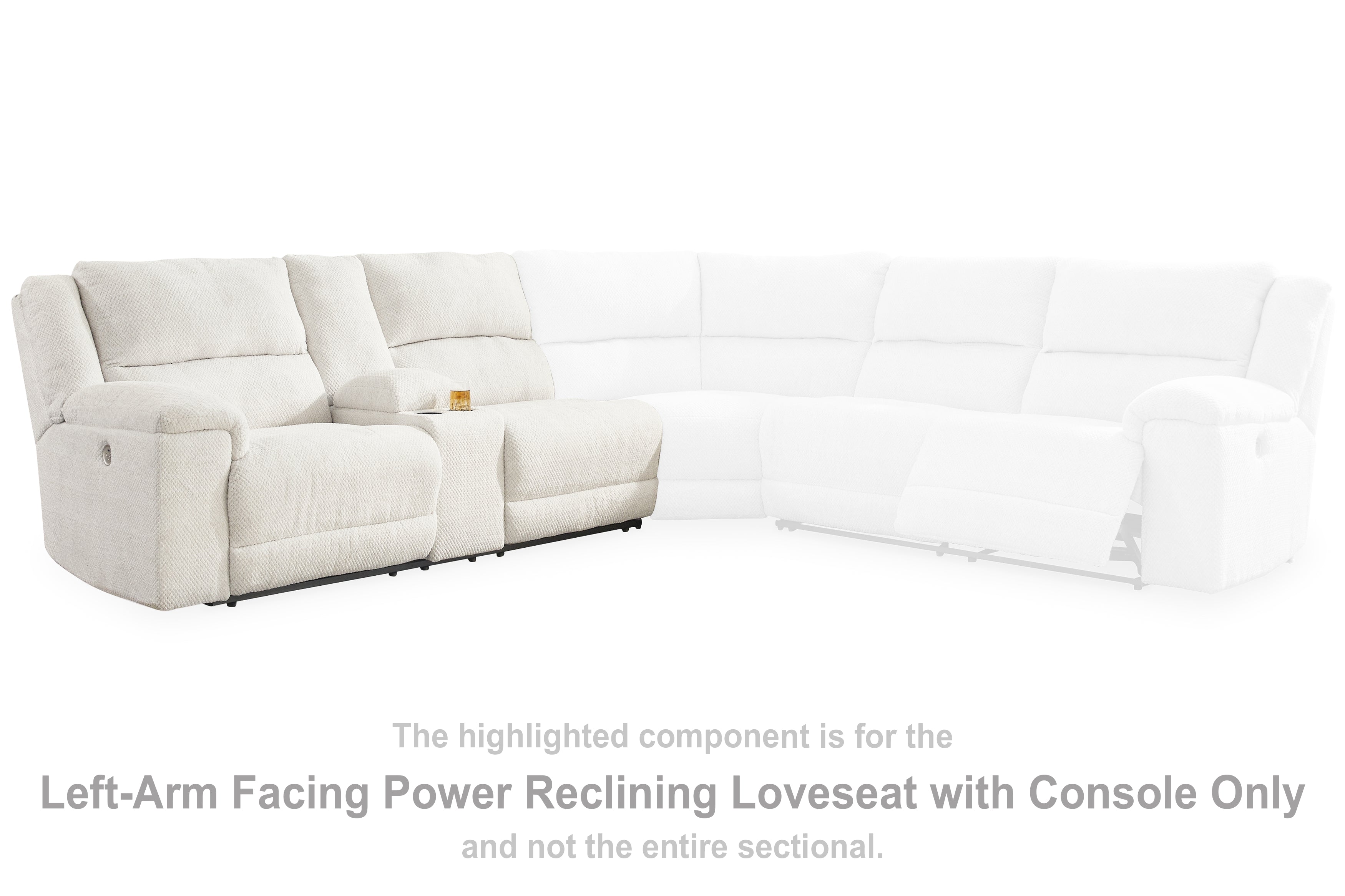 Best Furniture Outlet - Ashley Furniture - Keensburg Sectional - LAF DBL REC PWR CON Loveseat / Linen - 6180701