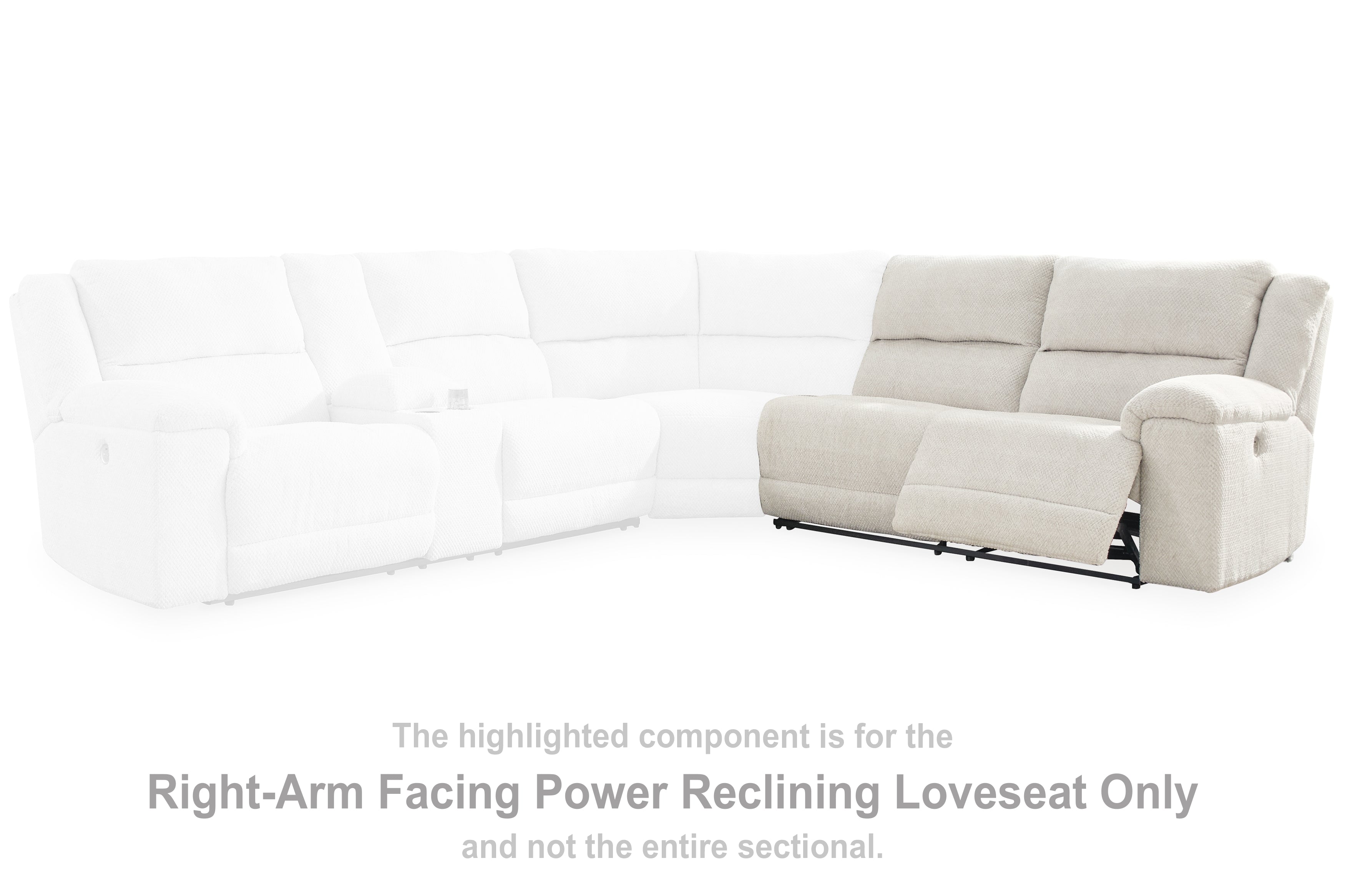 Best Furniture Outlet - Ashley Furniture - Keensburg Sectional - RAF Reclining Power Loveseat / Linen - 6180775