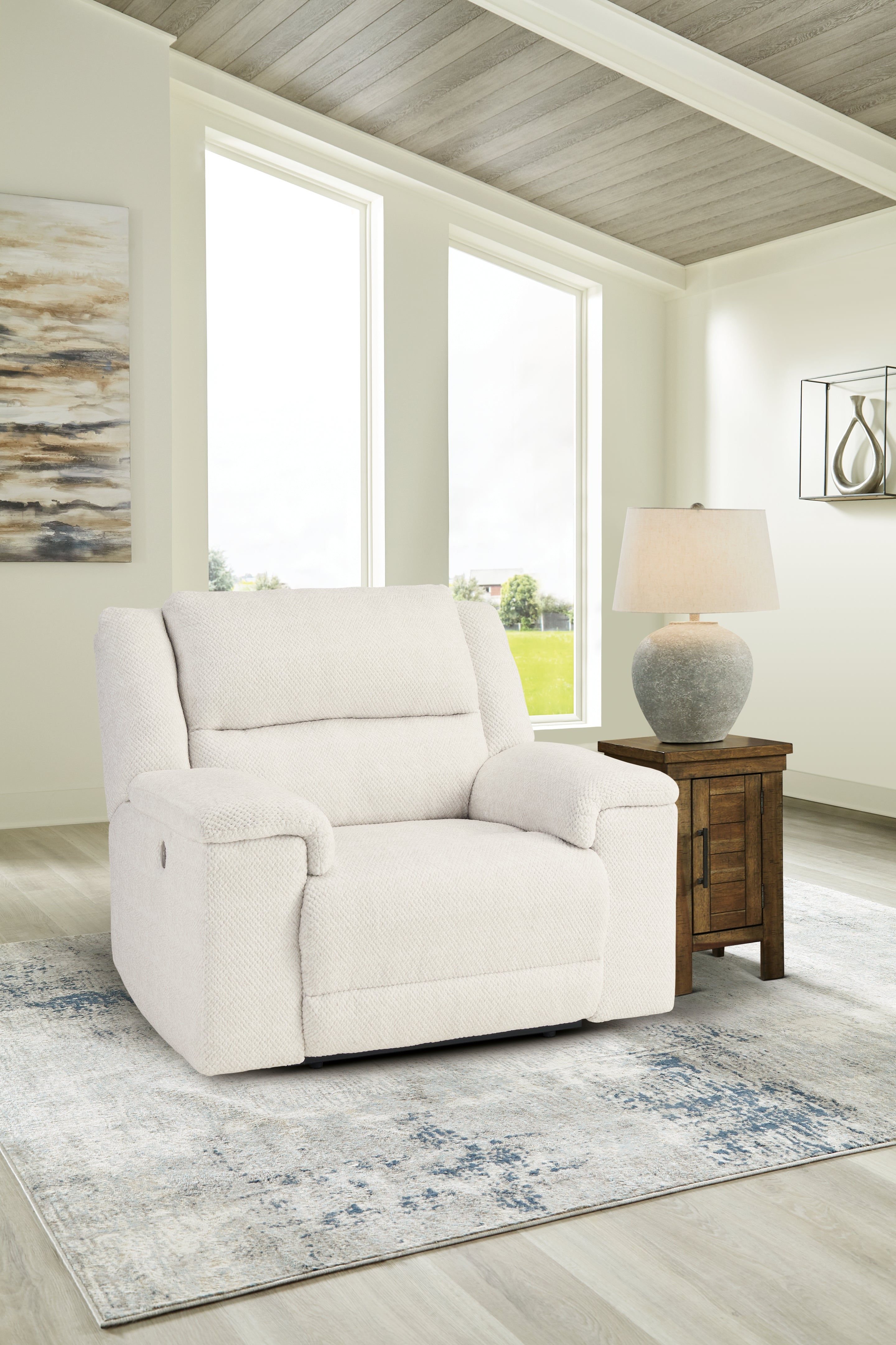 Best Furniture Outlet - Ashley Furniture - Keensburg Living Room - Wide Seat Power Recliner / Linen - 6180782
