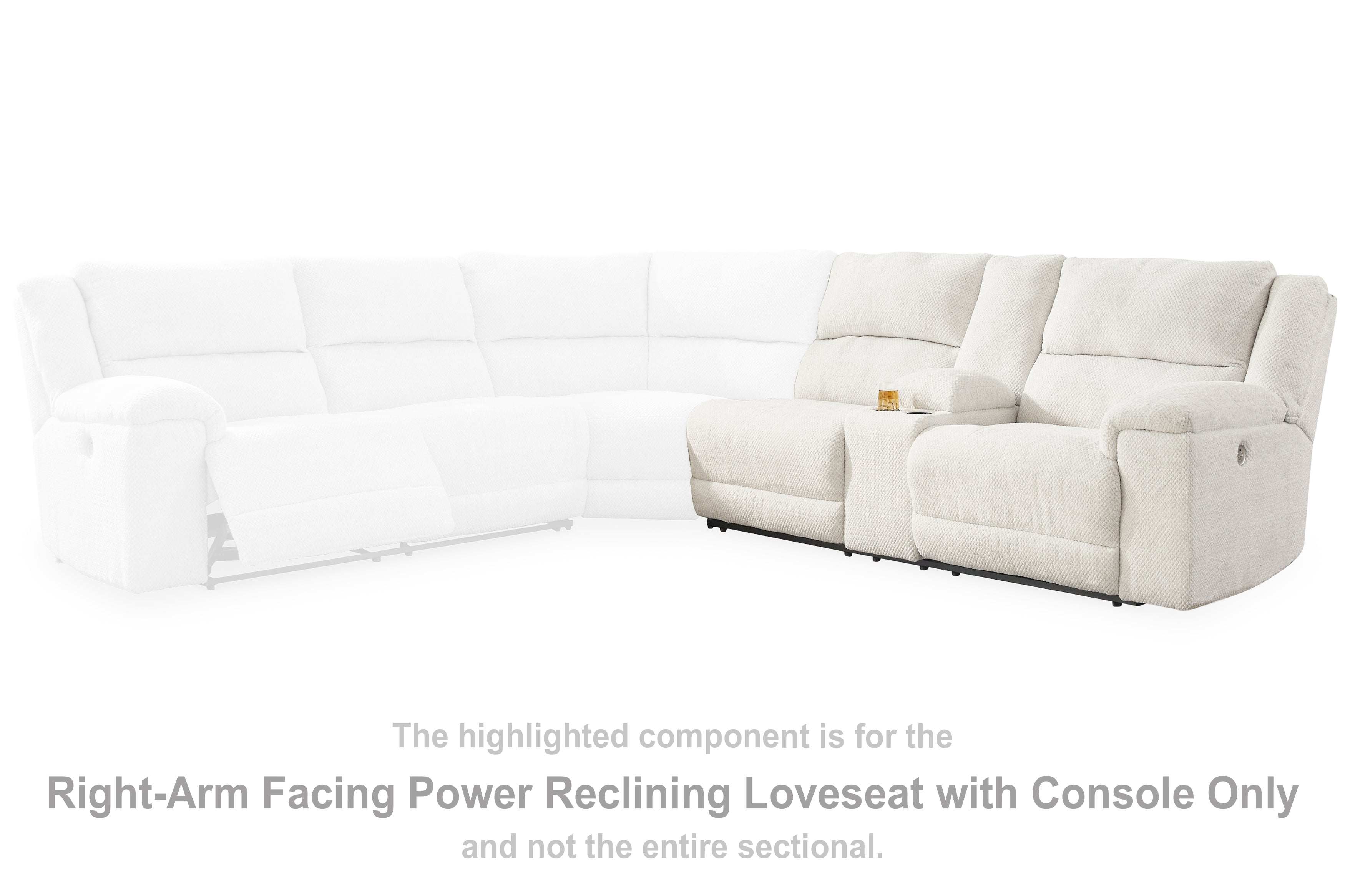 Best Furniture Outlet - Ashley Furniture - Keensburg Sectional - RAF DBL REC PWR CON Loveseat / Linen - 6180790
