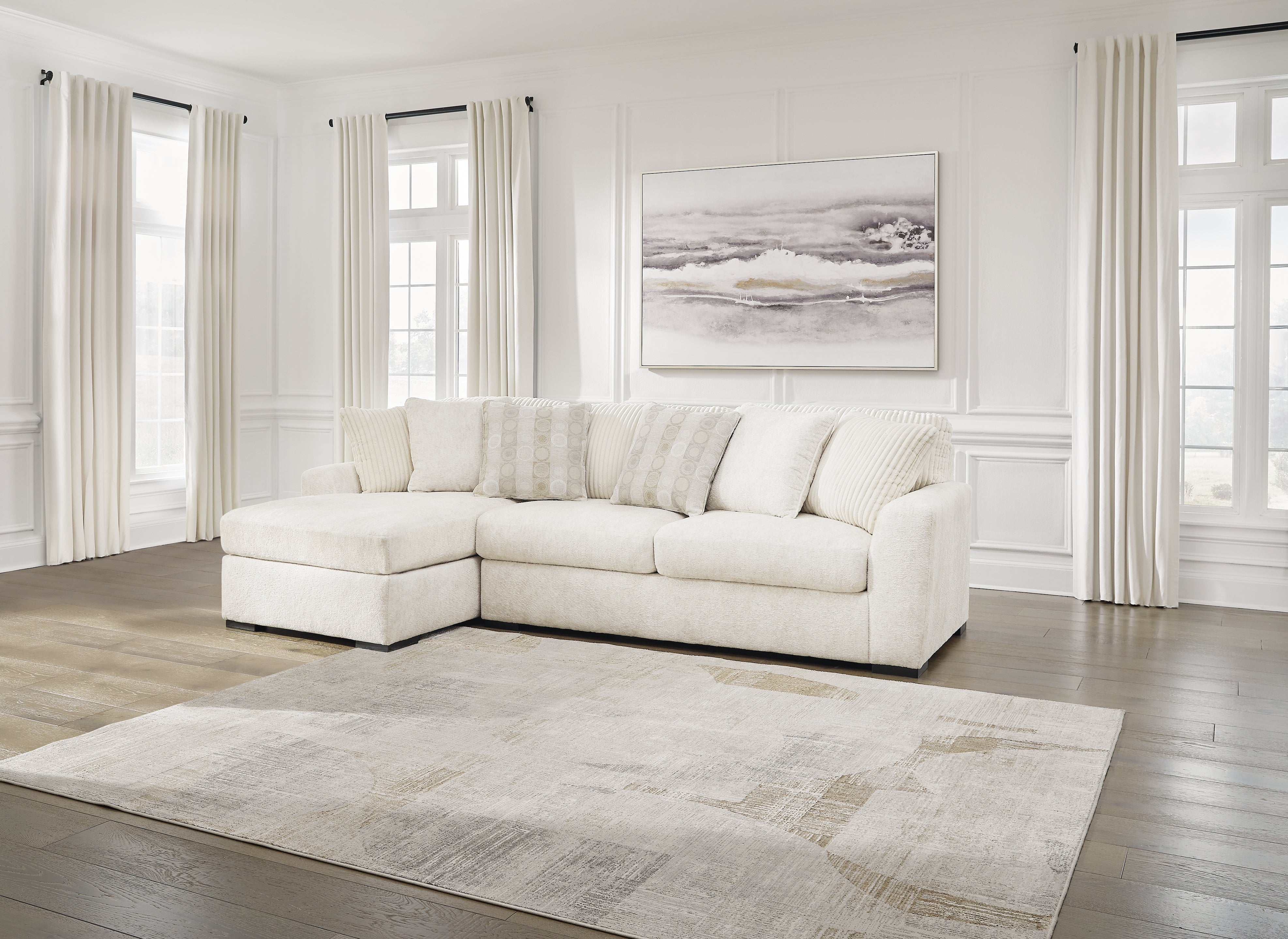 Best Furniture Outlet - Ashley Furniture - Chessington Sectional - RAF 2-Piece Sectional with Chaise / Ivory - 61904S1