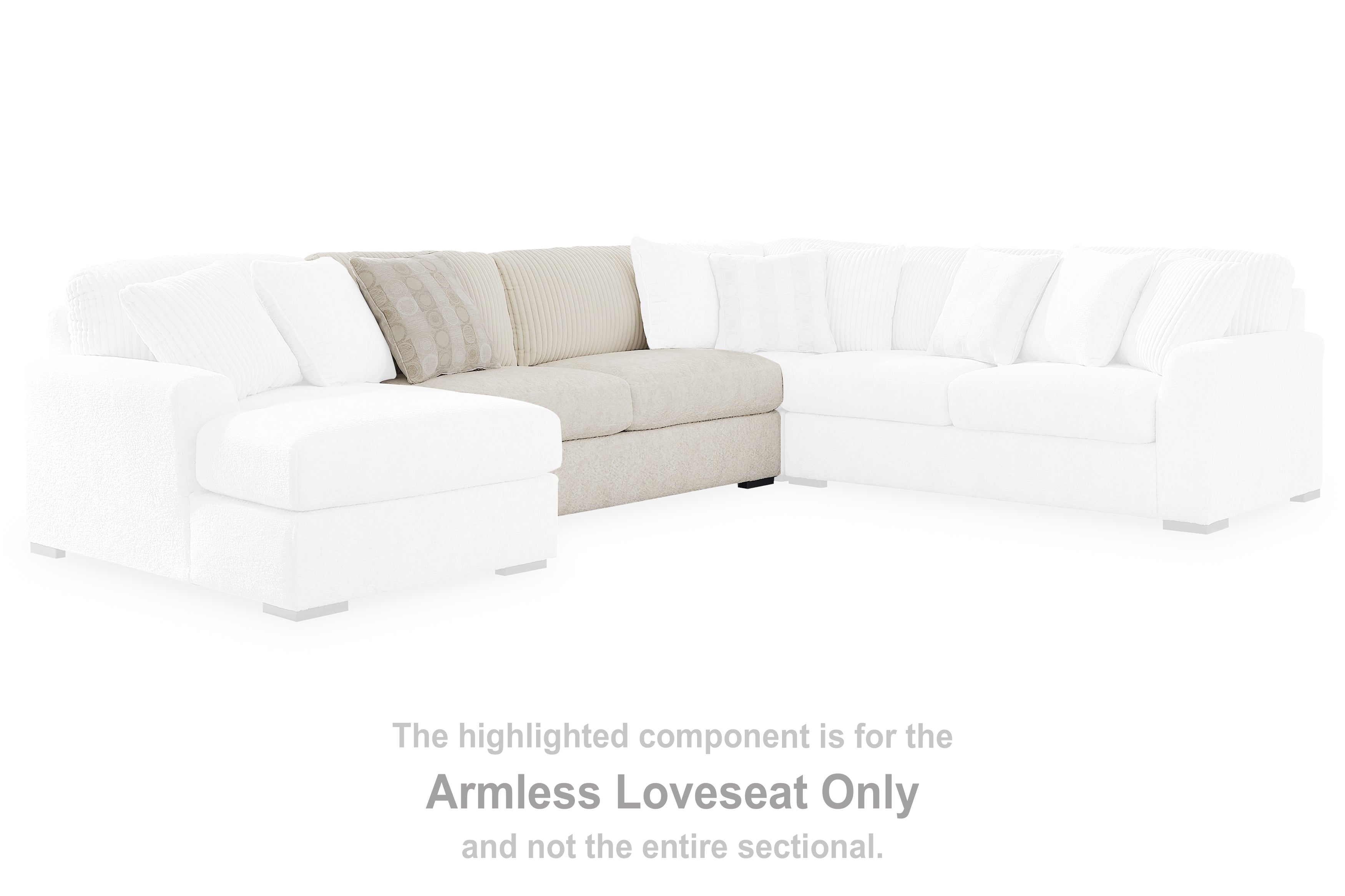 Best Furniture Outlet - Ashley Furniture - Chessington Sectional - Armless Loveseat / Ivory - 6190434