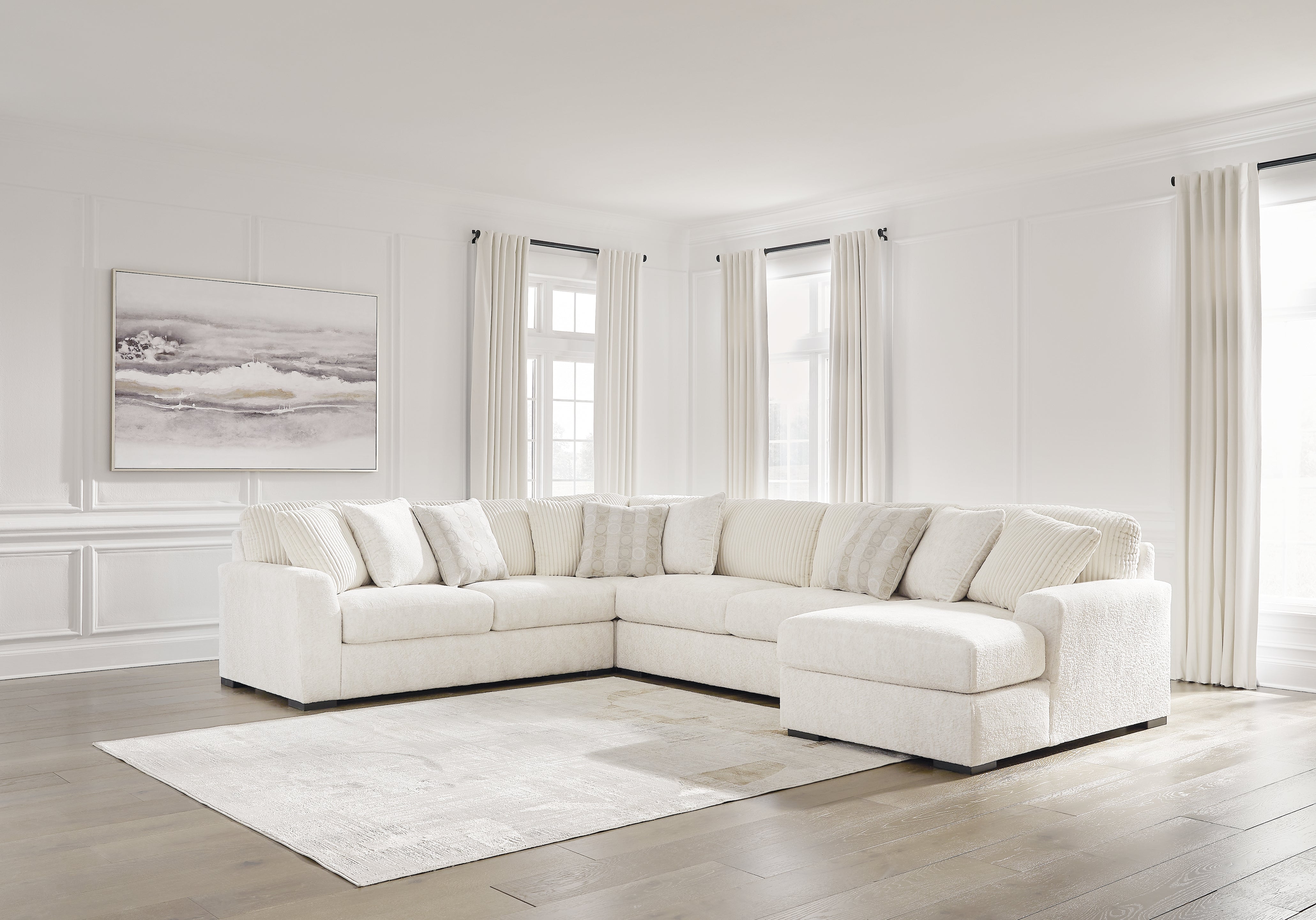 Best Furniture Outlet - Ashley Furniture - Chessington Sectional - LAF 3-Piece Sectional / Ivory - 61904S5