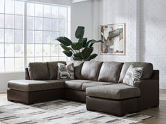 Best Furniture Outlet - Ashley Furniture - Castille Way Sectional - RAF 2-Piece Sectional with Chaise / Fossil - PC62703S1