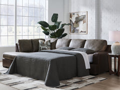 Best Furniture Outlet - Ashley Furniture - Castille Way Sectional - RAF 2-Piece Sleeper Sectional with Chaise / Fossil - PC62703S4