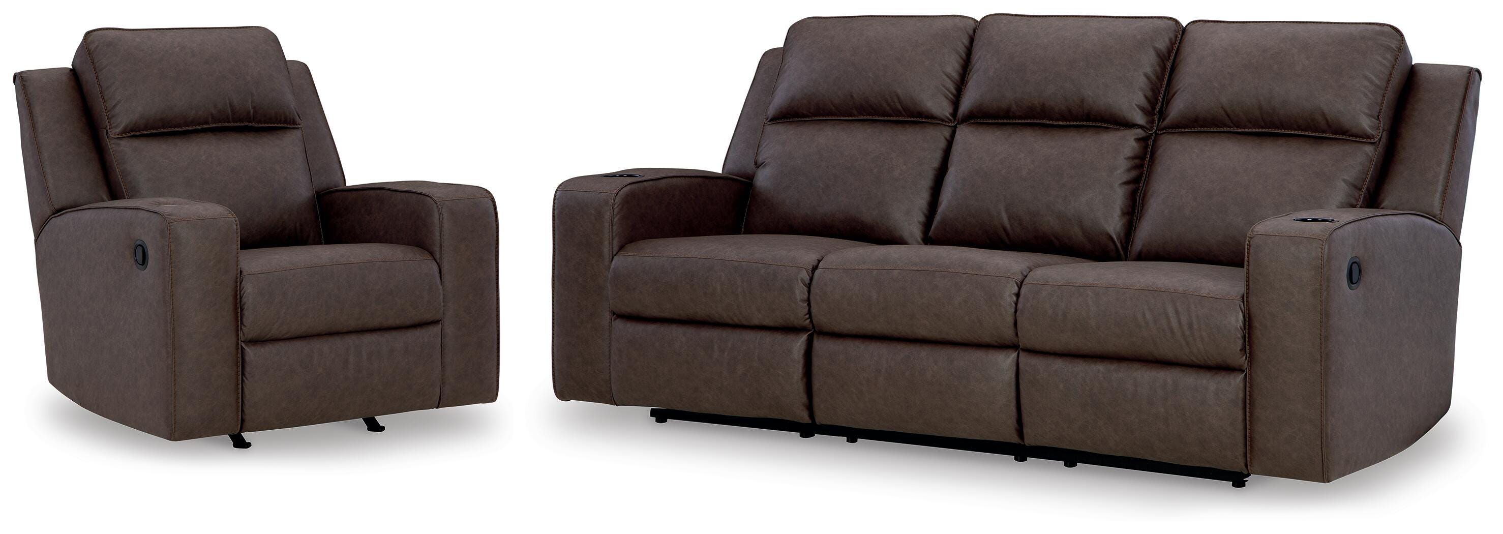 Best Furniture Outlet - Ashley Furniture - Lavenhorne Reclining Sofa and Recliner - Reclining Sofa and Recliner - 63306U3