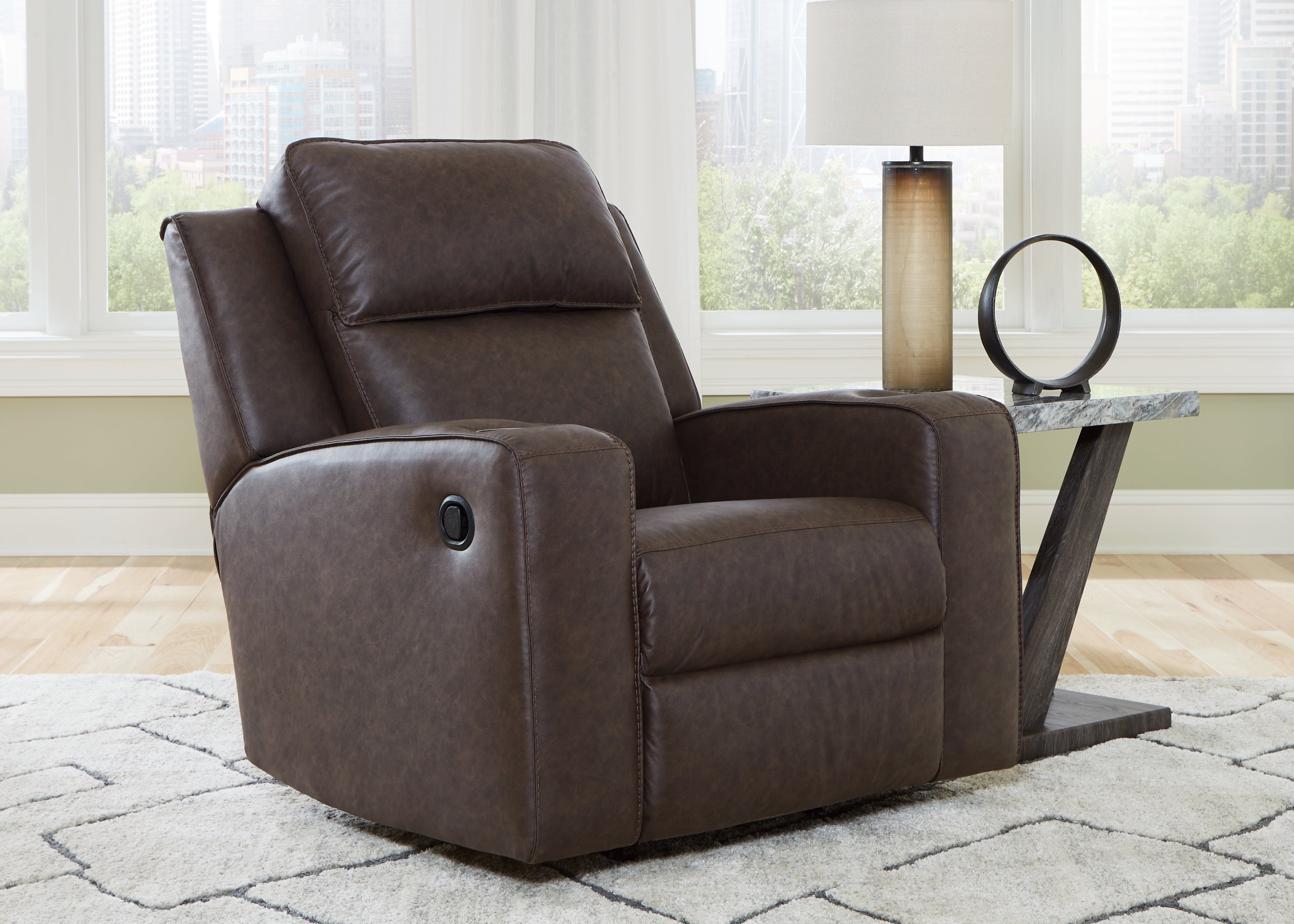 Best Furniture Outlet - Ashley Furniture - Lavenhorne Living Room - Rocker Recliner / Umber - 6330625