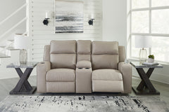 Best Furniture Outlet - Ashley Furniture - Lavenhorne Living Room - DBL Rec Loveseat w/Console / Pebble - 6330794