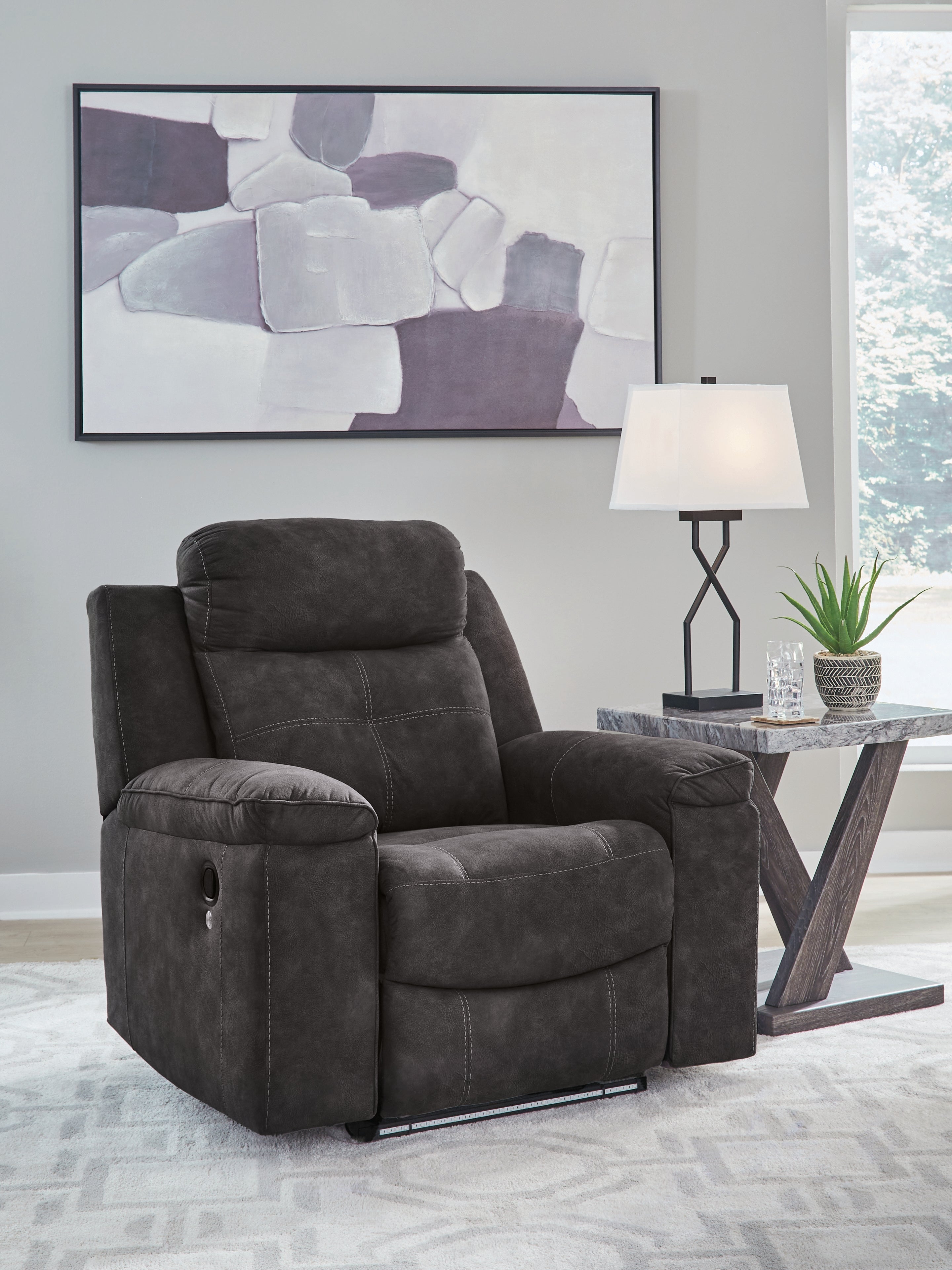 Best Furniture Outlet - Ashley Furniture - Brysonview Living Room - Zero Wall Recliner / Charcoal - 6360529