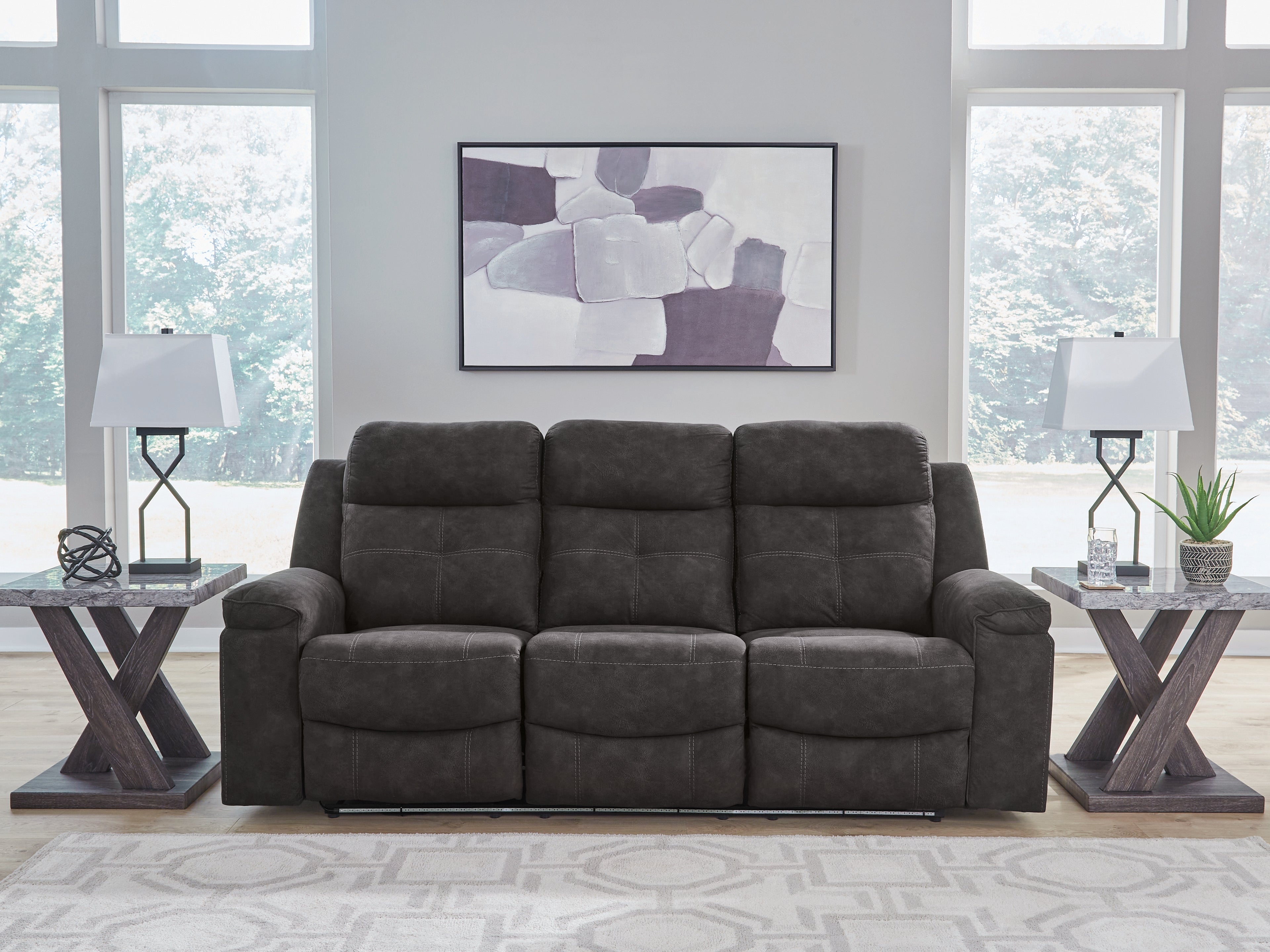 Best Furniture Outlet - Ashley Furniture - Brysonview Living Room - Reclining Sofa / Charcoal - 6360588