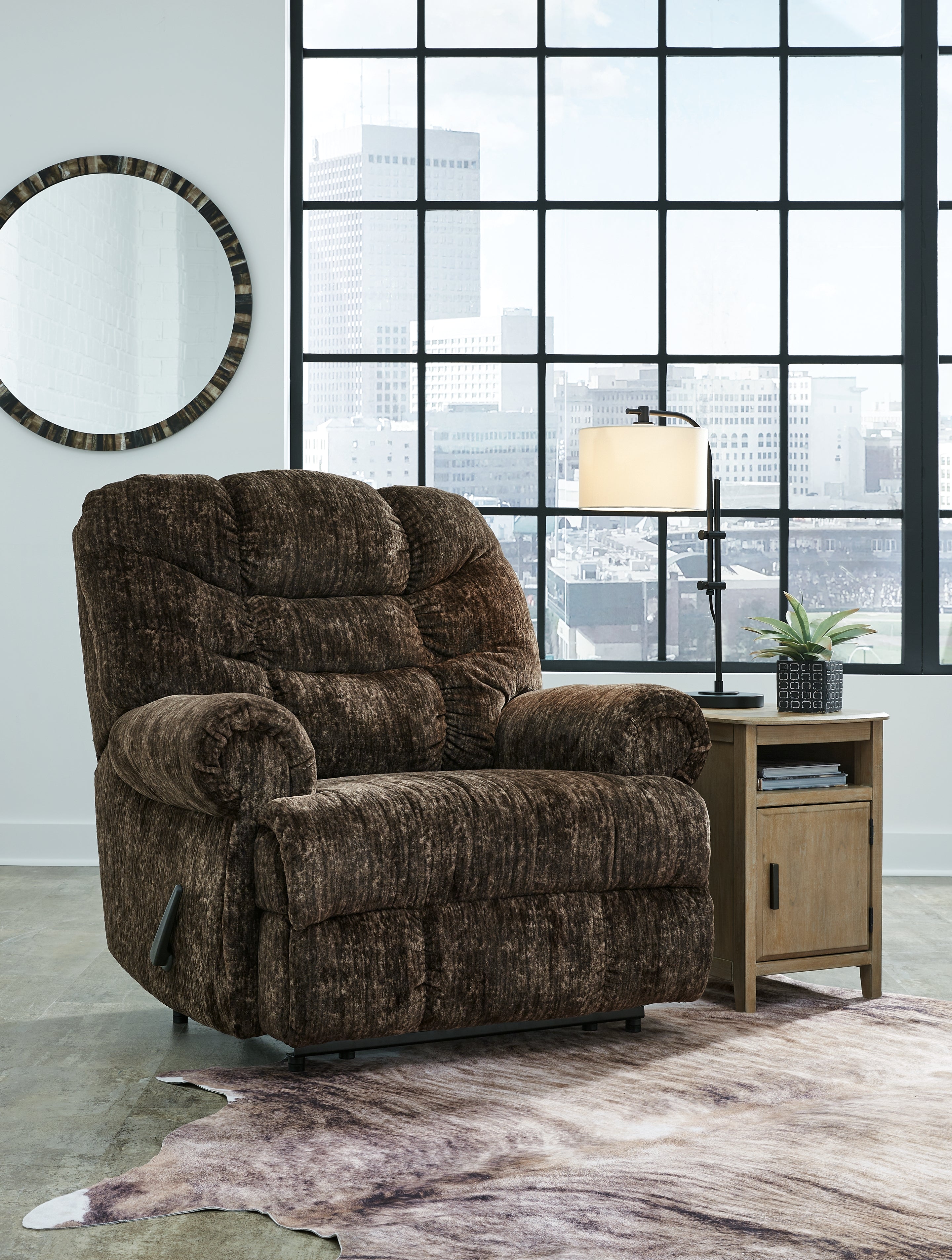 Best Furniture Outlet - Ashley Furniture - Movie Man Living Room - Zero Wall Recliner / Chocolate - 6380229