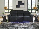 Best Furniture Outlet - Ashley Furniture - Forest Lake Living Room - PWR REC Sofa with ADJ Headrest / Black - PC6420215