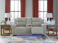 Best Furniture Outlet - Ashley Furniture - Forest Lake Living Room - PWR REC Loveseat/CON/ADJ HDRST / Alloy - PC6420318