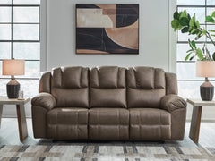 Best Furniture Outlet - Ashley Furniture - Lowilla Living Room - Reclining Sofa / Driftwood - PC6450688