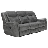 Best Furniture Outlet - Coaster - Conrad Upholstered Padded Arm Motion Sofa Grey - 650354