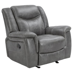 Best Furniture Outlet - Coaster - Conrad Upholstered Padded Arm Glider Recliner Grey - 650356