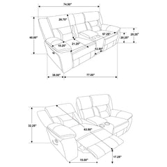 Greer Upholstered Motion Reclining Loveseat Taupe