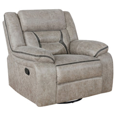 Best Furniture Outlet - Coaster - Greer Upholstered Swivel Glider Recliner Chair Taupe - 651353