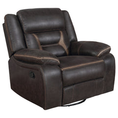Best Furniture Outlet - Coaster - Greer Upholstered Swivel Glider Recliner Chair Brown - 651356