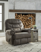 Best Furniture Outlet - Ashley Furniture - Camera Time Living Room - Zero Wall Recliner / Gunmetal - 6570729