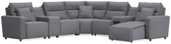 Best Furniture Outlet - Ashley Furniture - ModMax II Sectional - 7-Piece Power Reclining Sectional with Chaise and Audio System / Salt and Pepper - 65906S45