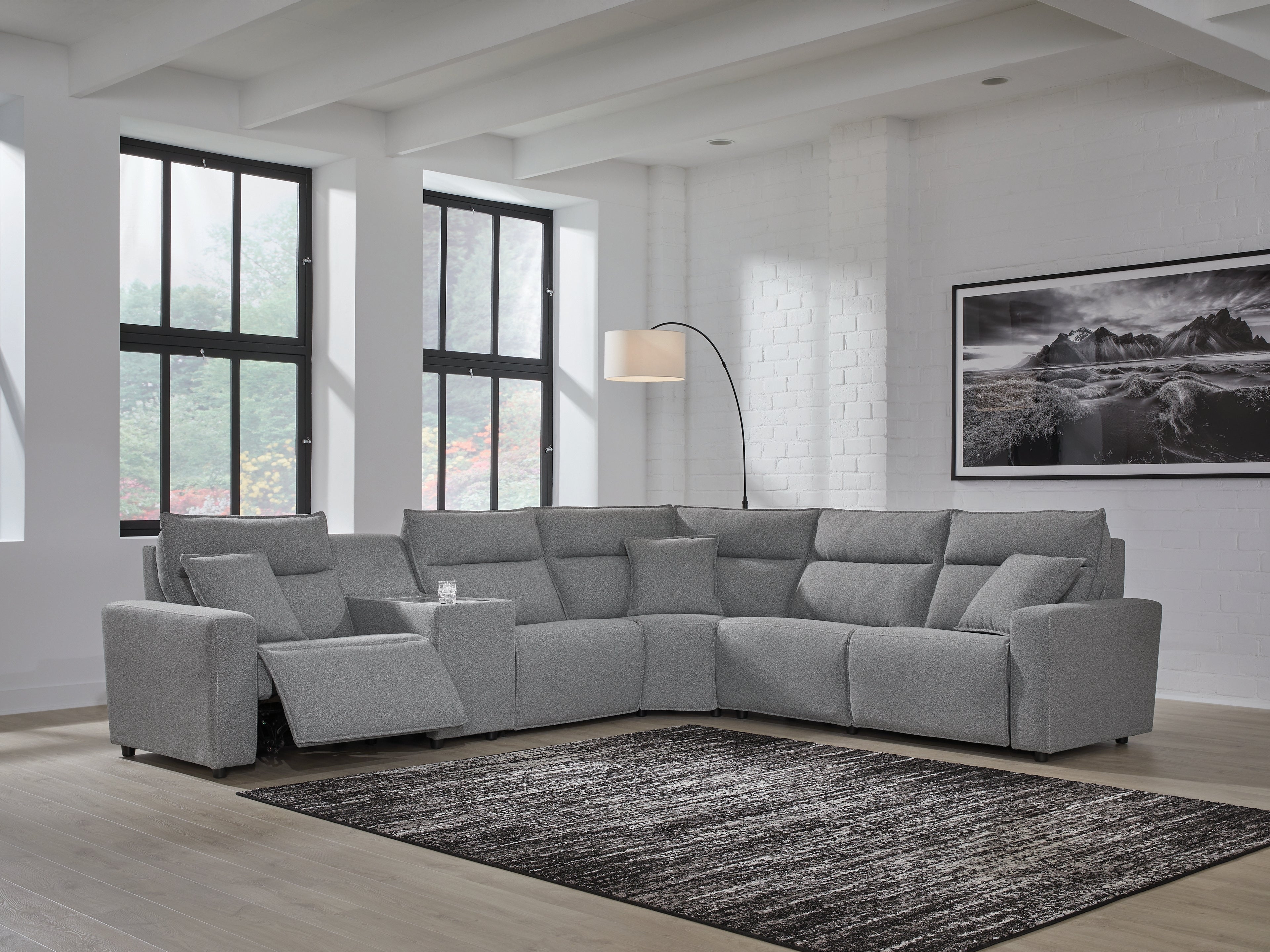 Best Furniture Outlet - Ashley Furniture - ModMax II Sectional - 6-Piece Power Reclining Sectional / Salt and Pepper - 65906S10