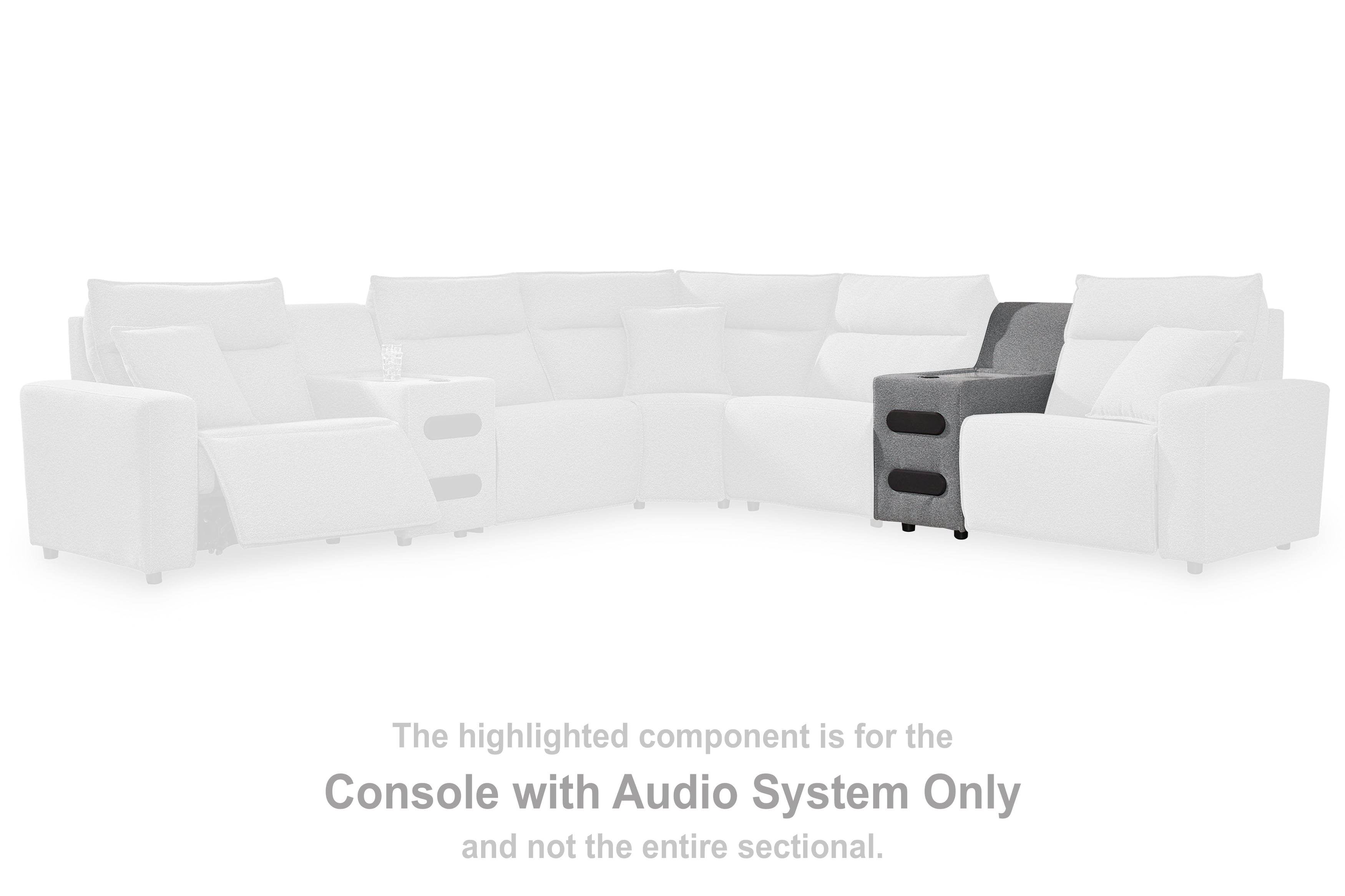 Best Furniture Outlet - Ashley Furniture - ModMax II Sectional - Console with Audio System / Salt and Pepper - 6590660