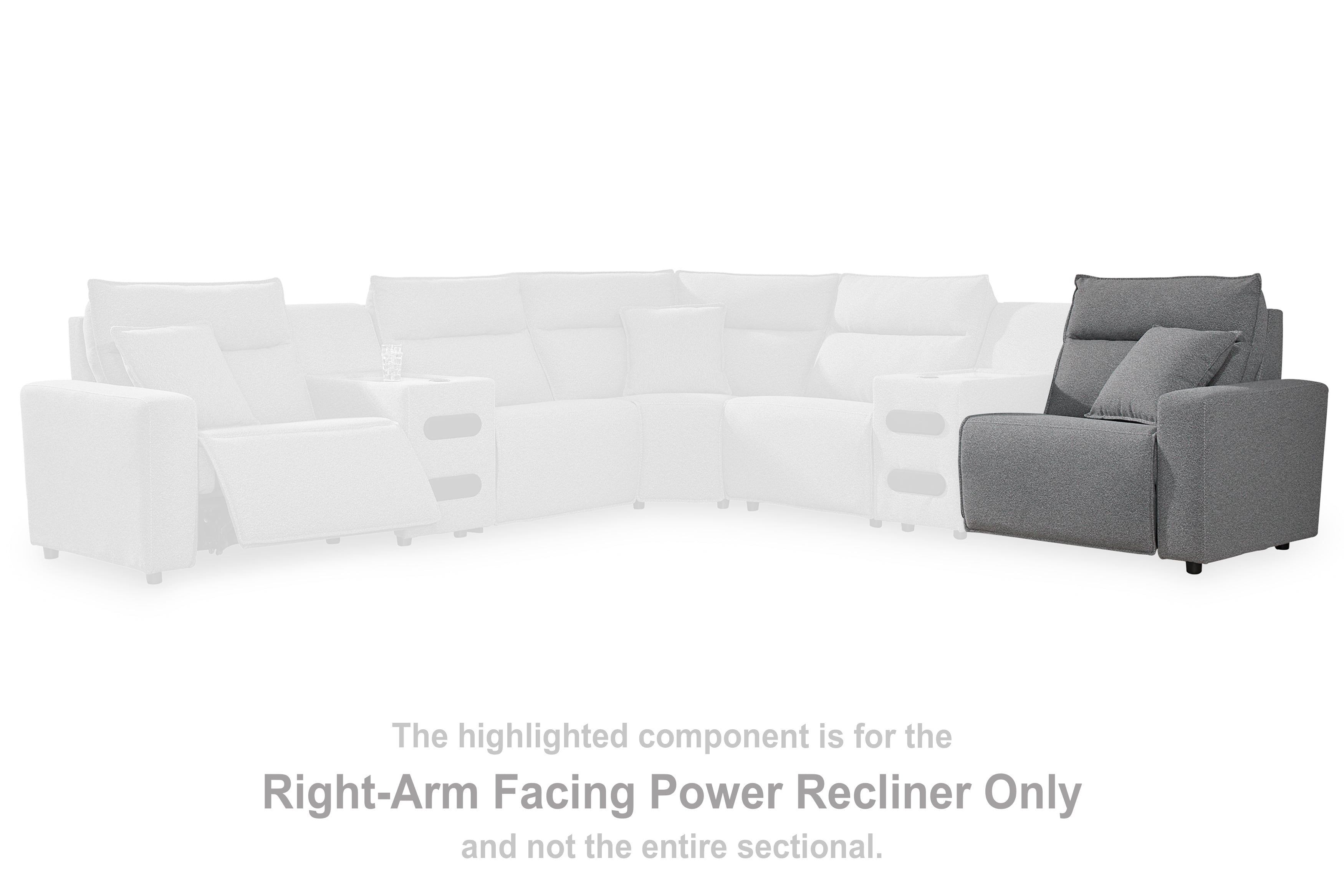 Best Furniture Outlet - Ashley Furniture - ModMax II Sectional - RAF Zero Wall Power Recliner / Salt and Pepper - 6590662