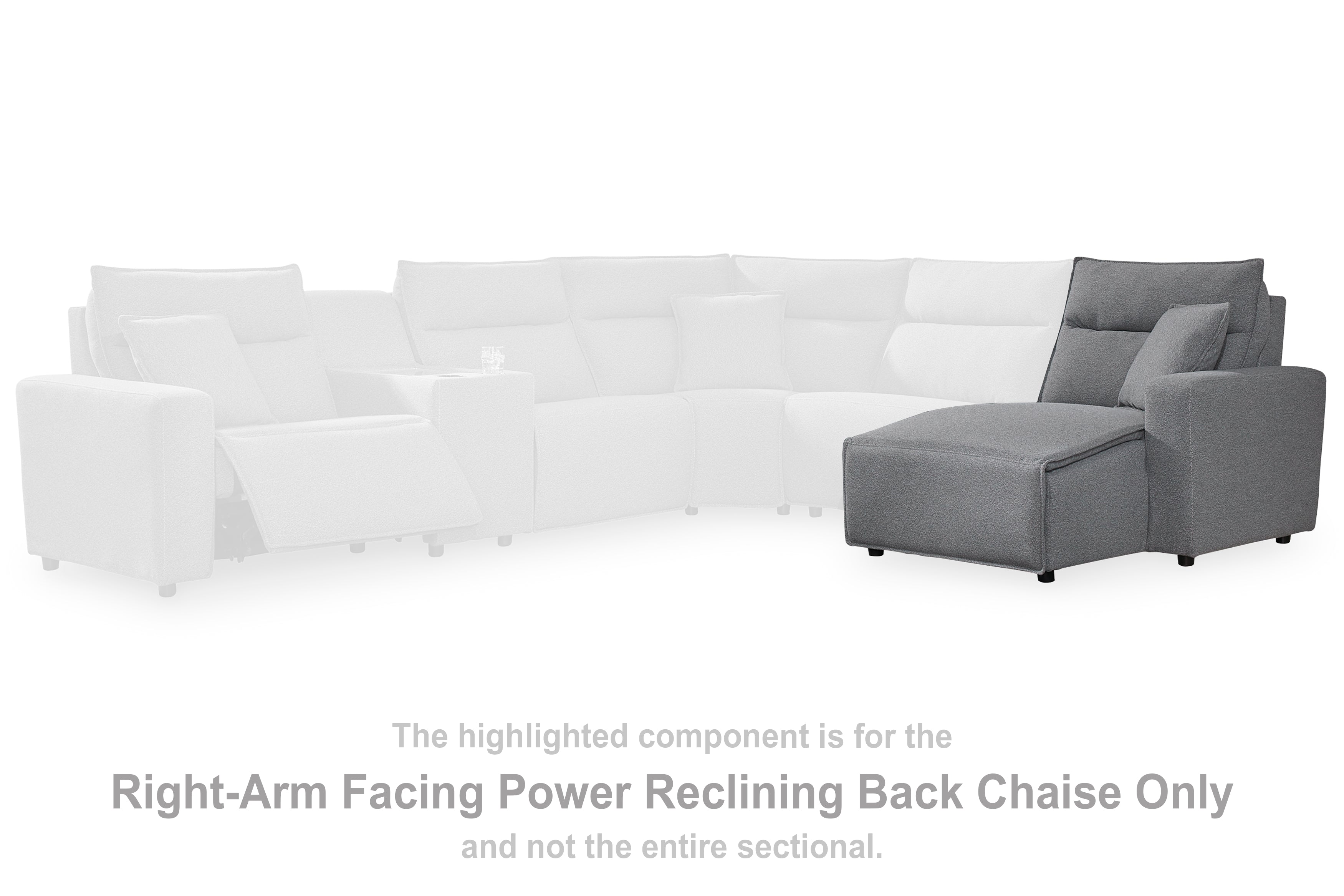 Best Furniture Outlet - Ashley Furniture - ModMax II Sectional - RAF Press Back Power Chaise / Salt and Pepper - 6590697