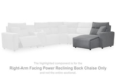 Best Furniture Outlet - Ashley Furniture - ModMax II Sectional - RAF Press Back Power Chaise / Salt and Pepper - 6590697