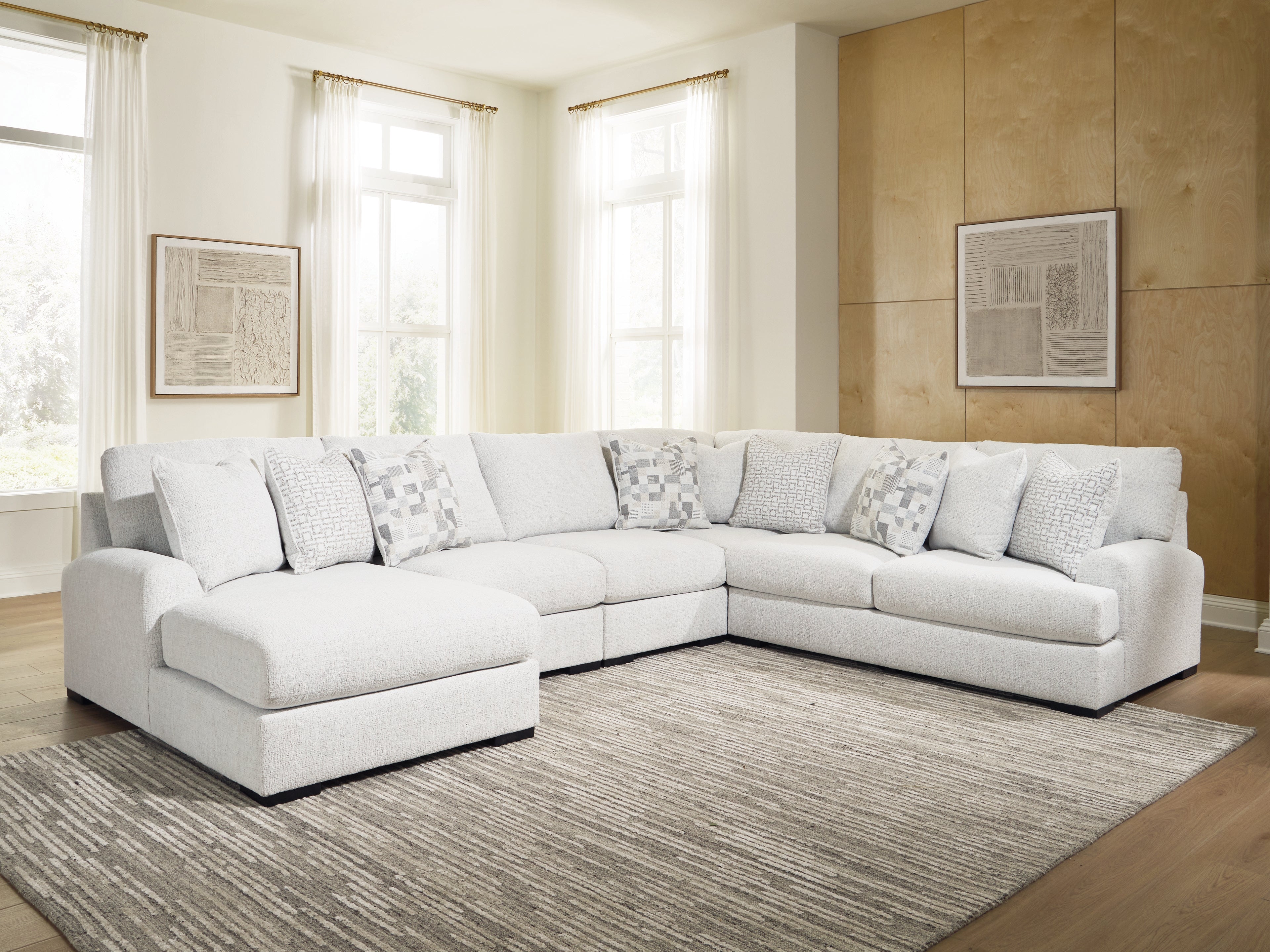 Best Furniture Outlet - Ashley Furniture - Misty-Lakes 5-Piece Sectional with Chaise - 5-Piece Sectional with Chaise - PC66906S12