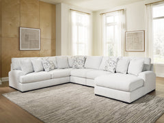 Best Furniture Outlet - Ashley Furniture - Misty-Lakes Sectional - 5-Piece Sectional with Chaise / Chalk - PC66906S11