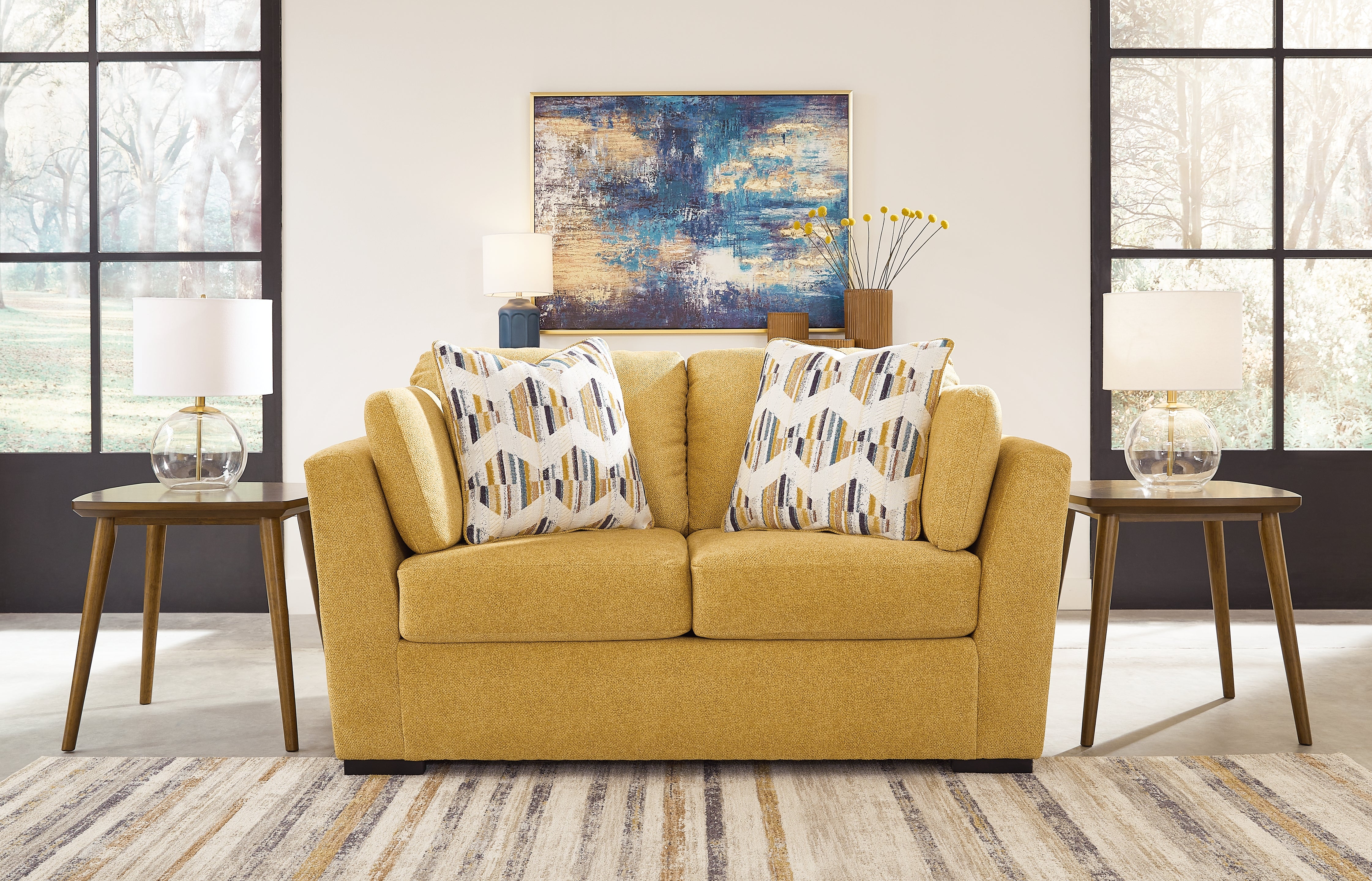 Best Furniture Outlet - Ashley Furniture - Keerwick Living Room - Loveseat / Sunflower - 6750635