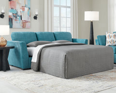 Best Furniture Outlet - Ashley Furniture - Keerwick Living Room - Queen Sofa Sleeper / Teal - 6750739