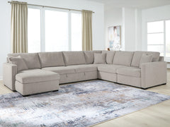 Best Furniture Outlet - Ashley Furniture - ModMax Luxe Sectional - RAF 5-Piece Sectional with Chaise and Pop Up Sleeper / Flint - 68605S97