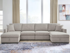 Best Furniture Outlet - Ashley Furniture - ModMax Luxe Sectional - RAF 4-Piece Double Storage Chaise Sectional / Flint - 68605S62
