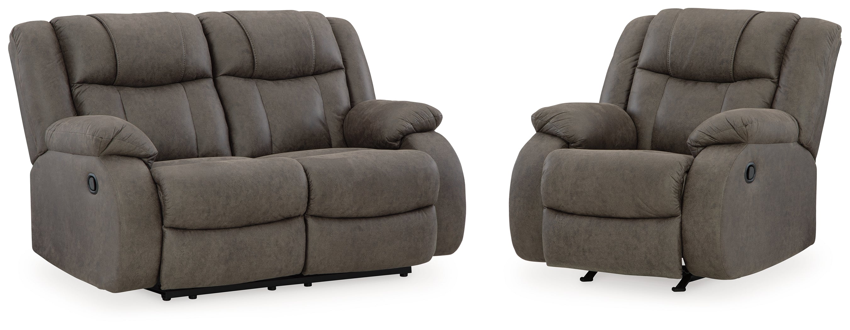 Best Furniture Outlet - Ashley Furniture - First Base Reclining Loveseat and Recliner - Reclining Loveseat and Recliner - 68804U4