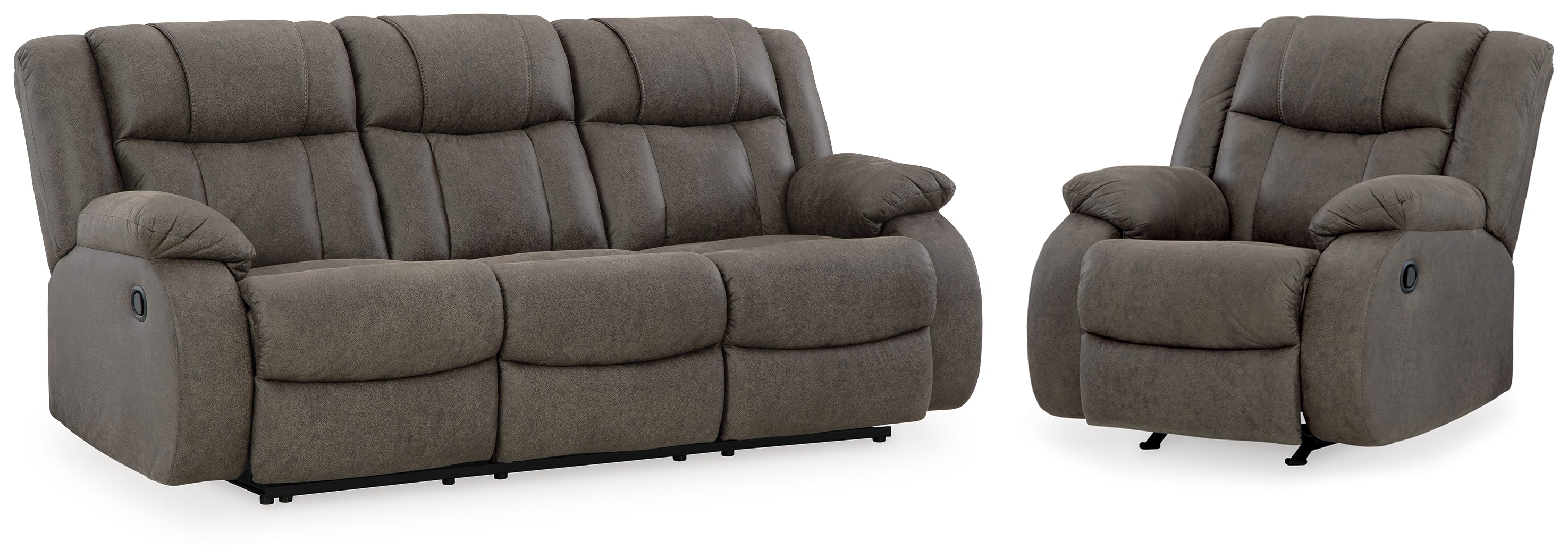Best Furniture Outlet - Ashley Furniture - First Base Reclining Sofa and Recliner - Reclining Sofa and Recliner - 68804U5
