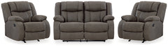 Best Furniture Outlet - Ashley Furniture - First Base Reclining Loveseat and 2 Recliners - Reclining Loveseat and 2 Recliners - 68804U3