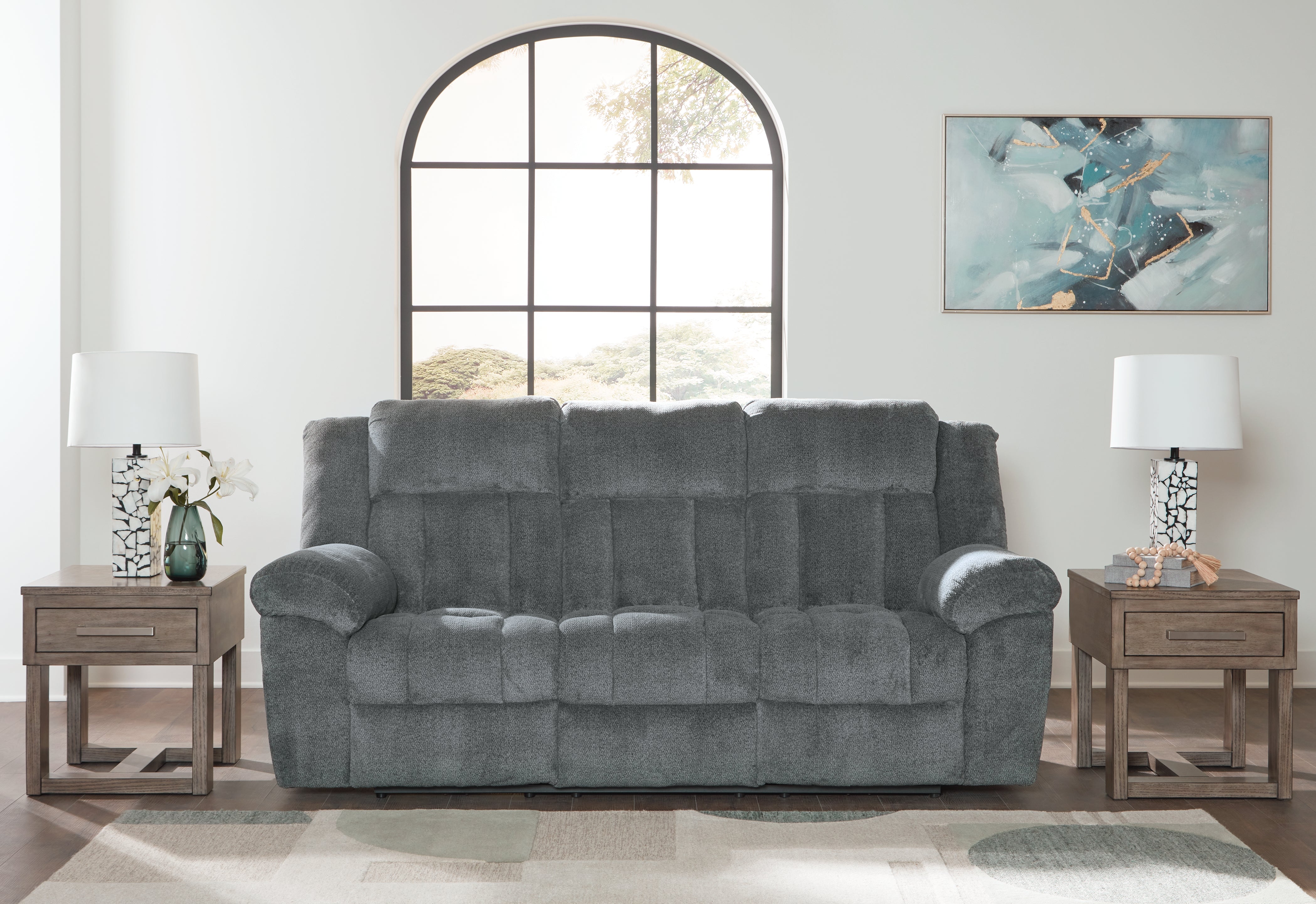 Best Furniture Outlet - Ashley Furniture - Tip-Off Living Room - PWR REC Sofa with ADJ Headrest / Slate - 6930415