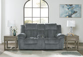 Best Furniture Outlet - Ashley Furniture - Tip-Off Living Room - PWR REC Loveseat/CON/ADJ HDRST / Slate - 6930418