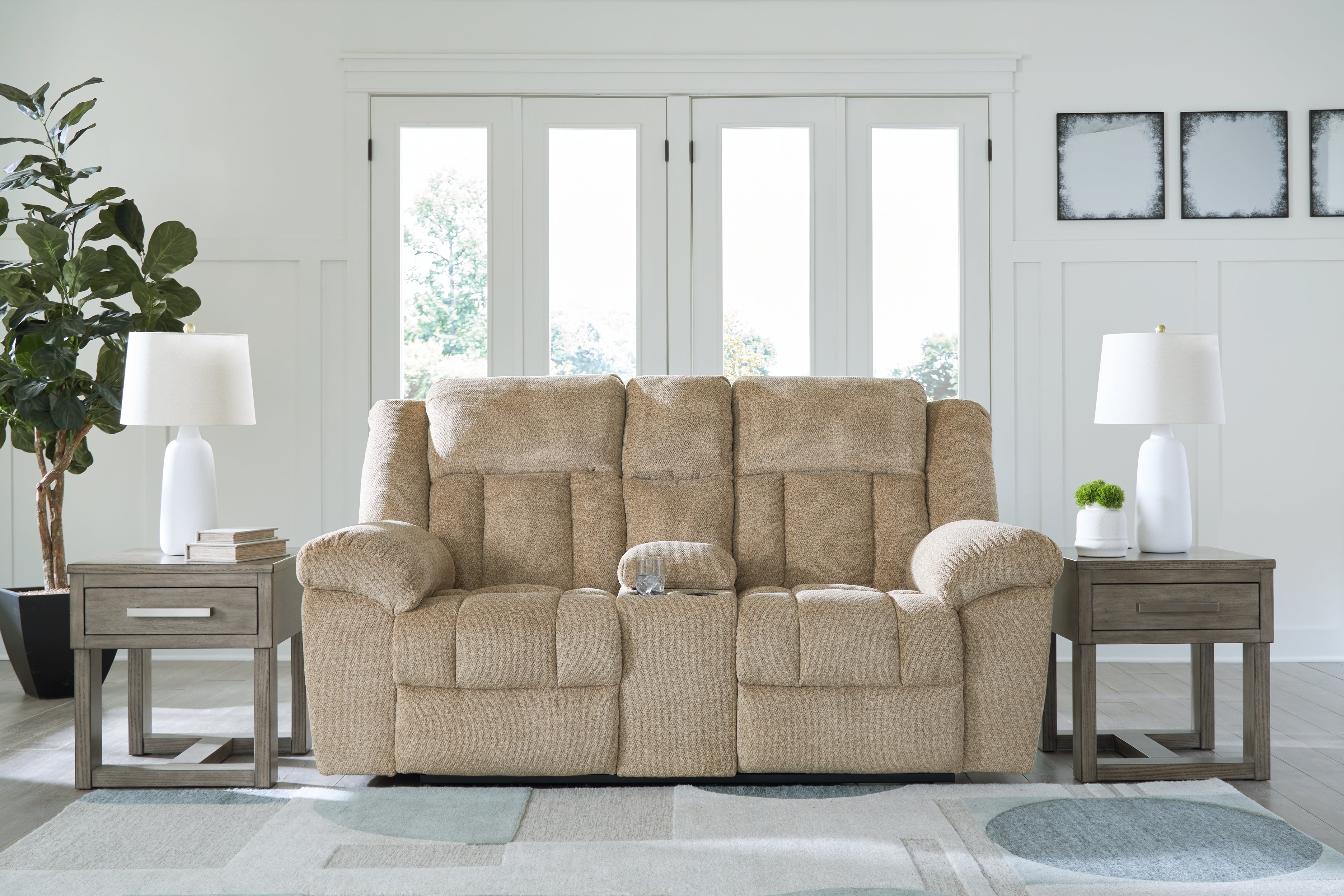 Best Furniture Outlet - Ashley Furniture - Tip-Off Living Room - PWR REC Loveseat/CON/ADJ HDRST / Wheat - 6930518