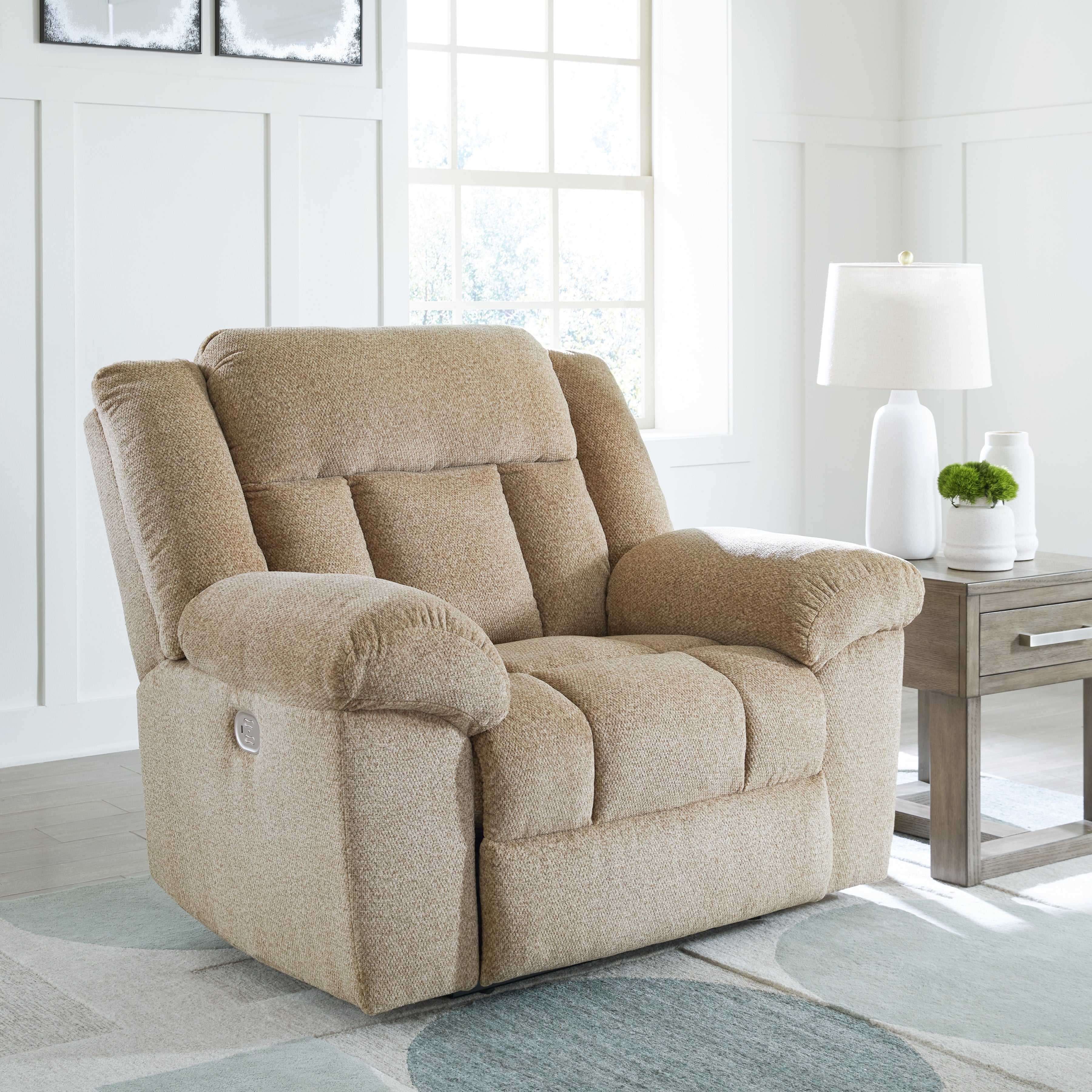 Best Furniture Outlet - Ashley Furniture - Tip-Off Living Room - PWR Recliner/ADJ Headrest / Wheat - 6930582