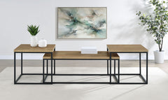 Best Furniture Outlet - Coaster - Straden 3-piece Engineered Wood Coffee Table Set Mango and Black - 700144
