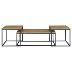 Straden 3-piece Engineered Wood Coffee Table Set Mango and Black