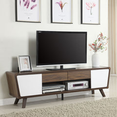 Alvin 2-door Engineered Wood 74-inch TV Stand Dark Walnut
